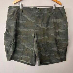 KUHL Shorts Freeflex Womens 22W Green Camo Cargo Hiking Outdoor Lightweight